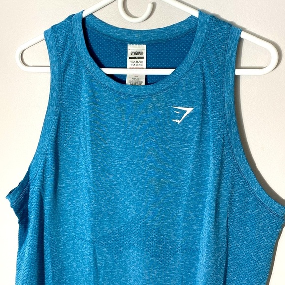 Gymshark VITAL SEAMLESS 2.0 LIGHT TANK Blue Sleeveless Muscle Tee Relaxed Fit XL - Picture 3 of 12